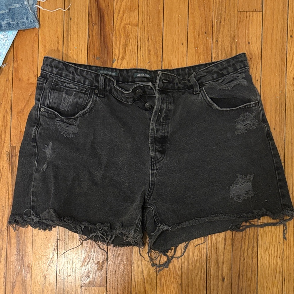 Wild Fable Distressed Black Jean Shorts